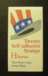 BK271, Scott 3267a, 33c nondenominated H Hat, #3333, MNH, top pane separated