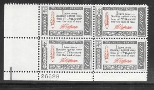 #1141 MNH Plate Block