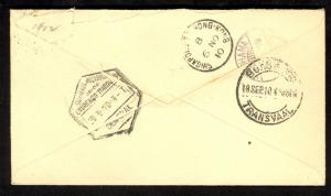 TRANSVAAL 1910 1d PSE UPRATED 2 stamps to JAPAN Via HONG KONG SINGAPORE