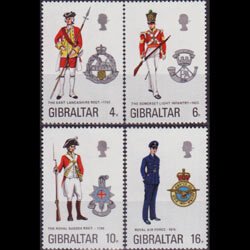 GIBRALTAR 1974 - Scott# 310-3 Mil.Uniforms Set of 4 NH