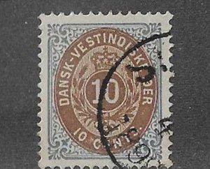 Danish West Indies Sc #10  10c   used VF