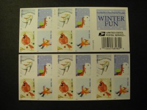 Scott 4937-40 or 4940b, Forever Winter Fun, Booklet pane 20, #C1111, MNH Beauty