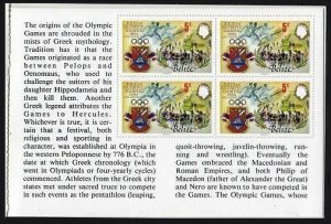 Belize 722a-725a booklet,MNH.Michel 752-755 MH. Olympics Los Angeles-1984.