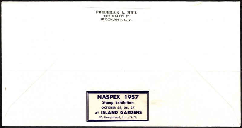 1957 US Cover NASPEX Stamp Show Station Hempstead New York