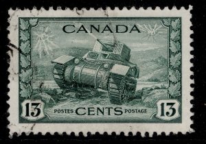 CANADA GVI SG384, 13c dull green, FINE USED. Cat £13.