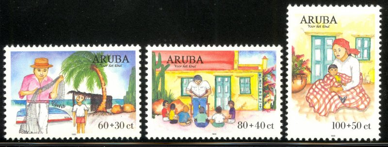 ARUBA 1999 CHILD WELFARE Semi Postal Set Sc B56-B58 MNH