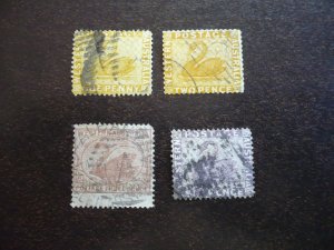 Stamps - Western Australia - Scott# 36,37,39,40 - Used Part Set of 4 Stamps