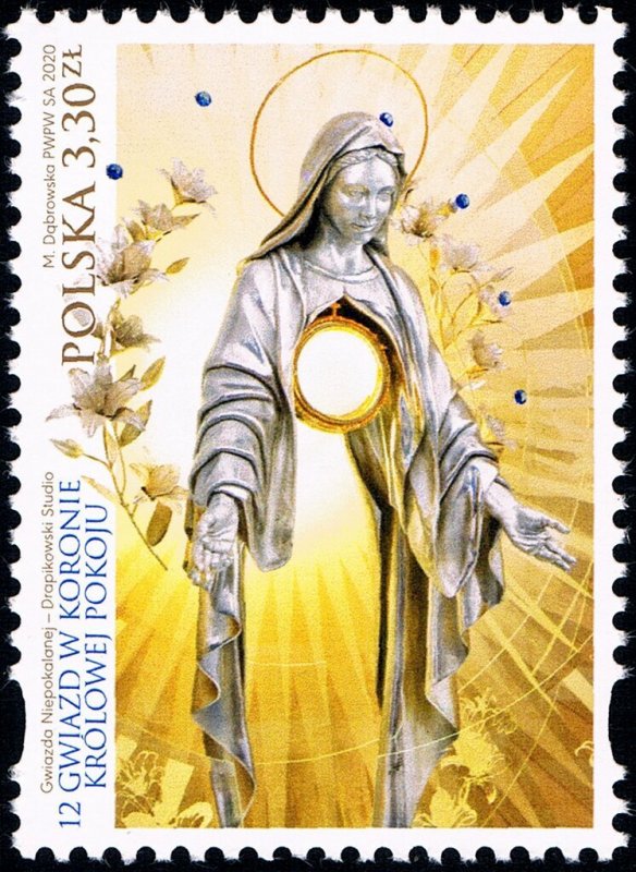 Poland 2020 MNH Stamp Virgin Mary 12 Stars of the Crown Queen of the Peace