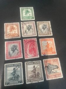 Ruanda-Urundi sc 74-78,81,83,85,86,87 uhr