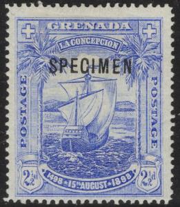 GRENADA SG56s 1898 2½d ULTRAMARINE SPECIMEN MTD MINT