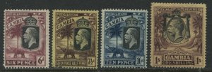 Gambia KGV 1922-27 6d to 1/ mint o.g. hinged