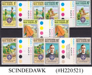 ST CHRISTOPHER NEVIS ANGUILLA - 1978 BOY SCOUTS 5V TRAFFIC LIGHT GUTTER PAIR MNH