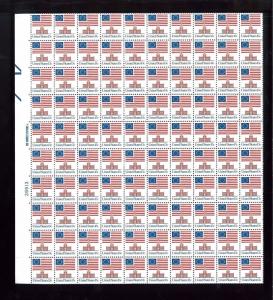 1975 USA 13-Star Flag Over Independence Hall 13c Mint Postage Stamp Sheet #1622c