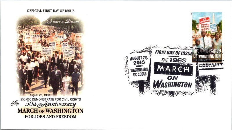 FDC 2013 SC #4804 Artcraft Cachet - Washington DC - Single - J2178