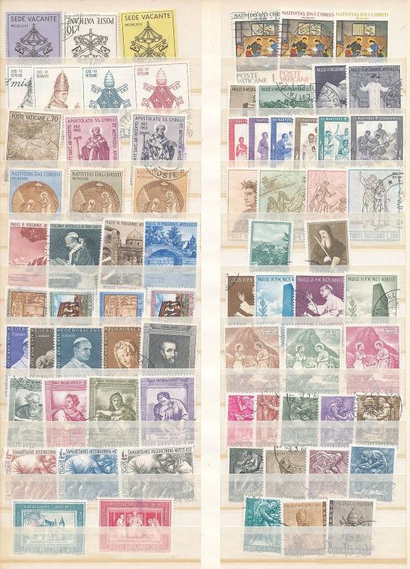 VATICAN Religion Art Used MM Covers (Apx 100 Items) AU9535