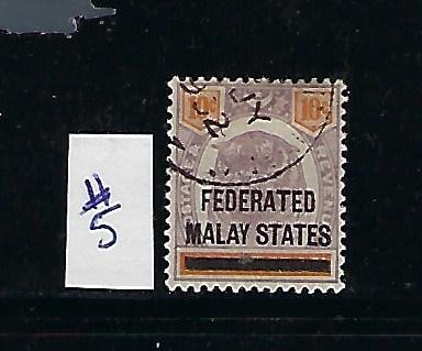 FEDERATED MALAY STATES SCOTT #5 1900 NEGRI SEMBILAN 1OCENTS OVERPRINT- USED