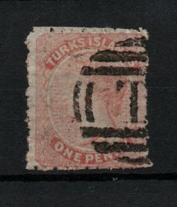 Turks Islands QV 1867 1d dull rose (no WMK) fine used SG1 WS25237