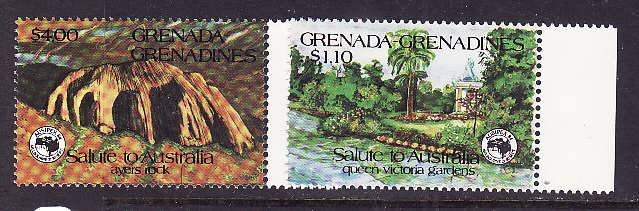 Grenada Grenadines-Sc#616-7-unused NH set-Ausipex-Queen Victoria Gardens-1984-