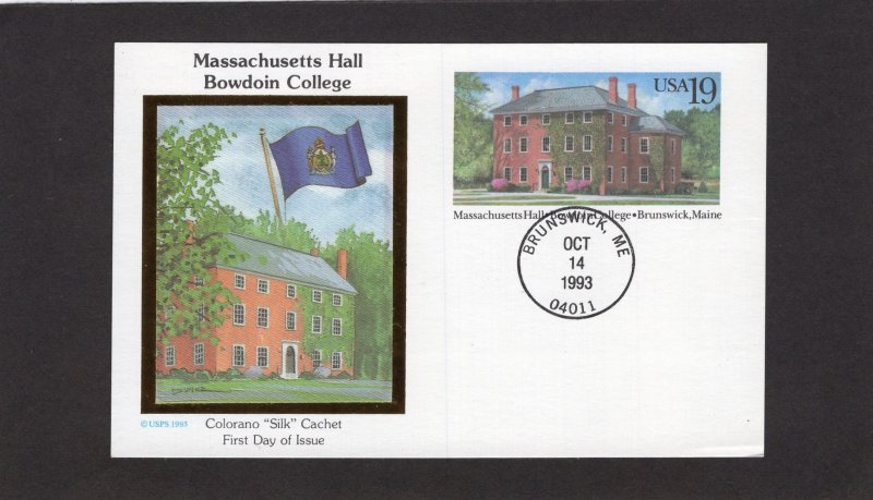UX173 Massachusetts Hall, FDC Colorano Silk