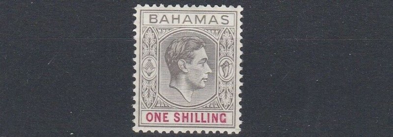 BAHAMAS  1938 - 52  S G 155  1/-   GREY BLACK & CARMINE      MH  CAT £38