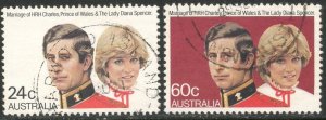 AUSTRALIA Sc#804-805 1981 Royal Wedding Complete Set Used