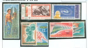 Indonesia #726/730/731/740-745 Mint (NH) Single (Complete Set) (Olympics) (Space)