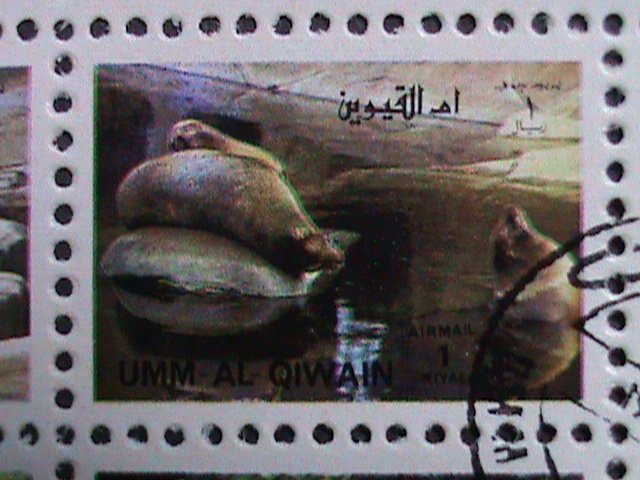 UMM AL QIWAIN-COLORFUL LOVELY WORLD WILD ANIMALS CTO MINI SHEET VERY FINE