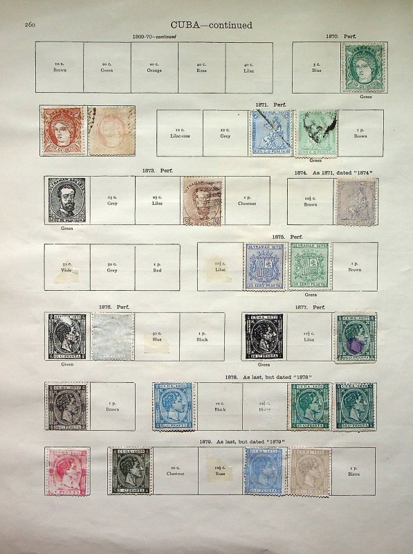 CUBA: 1855-1936 Examples - Ex-Old Time Collection - 8 Album Pages (80355)