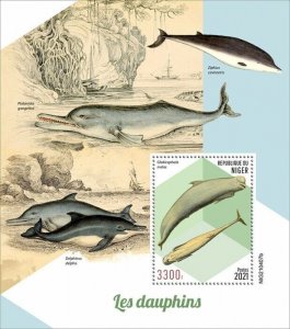 Niger 2021 MNH Marine Animals Stamps Dolphins Long-Finned Pilot Whale 1v S/S