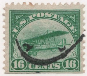 USA 1918 Used Stamp SCC2 Curtiss Jenny Green 16 Cent 1918