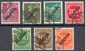 Germany Sc# O22-O28 Used 1923 Overprint Officials