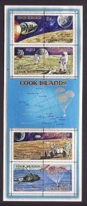 Cook Is.-Sc#322c-unused NH sheet-Space-Apollo Moon Explorations-1972-