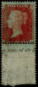 SG24, 1d red-brown, SC14 DIE II, LH MINT. Cat £700. MARGINAL INSCRIPTION.