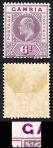 Gambia SG78a KEVII 6d Mult Crown CA Dented Frame M/M Cat 250 pounds