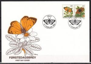 Norway, Scott cat. 1051-1052. Butterflies issue. First day cover. ^