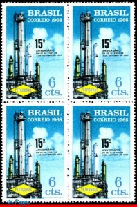 1098 BRAZIL 1968 PETROBRAS, THE NATL. OIL COMPANY, 15 YEARS, RHM C-610 BLOCK MNH