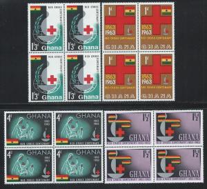 GHANA SC# 139-42 B/4  FVF MNH 1963