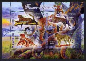 Chad 2012 African Fauna #08 perf sheetlet containing 4 va...