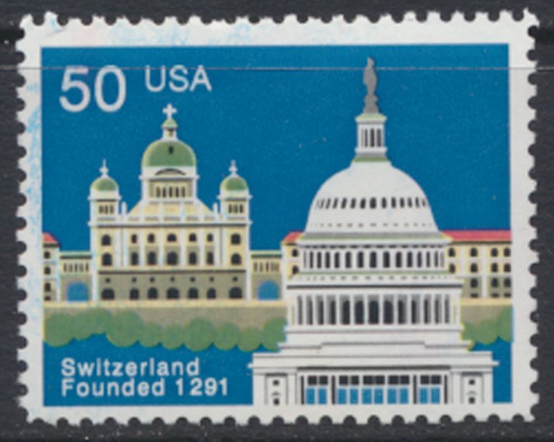 USA  SC# 2532  Switzerland Founded  -  1991     Used  see scan