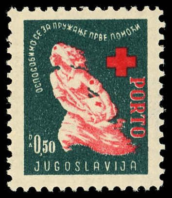 YUGOSLAVIA Sc RAJ3 VF/MNH - 1948 50p - Postal Tax Due Stamp, Red Cross Nurse