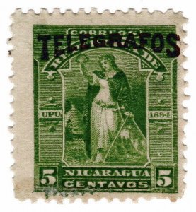 (I.B) Nicaragua Telegraphs : 5c Green (1894)