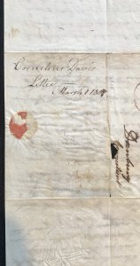 US New York to Danbury Ct Stampless Cover Fragile 3/1/1805 SEE PHOTOS L37