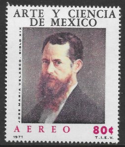 Mexico Scott C382 MNH 80c José María Velasco Air Mail Issue of 1971