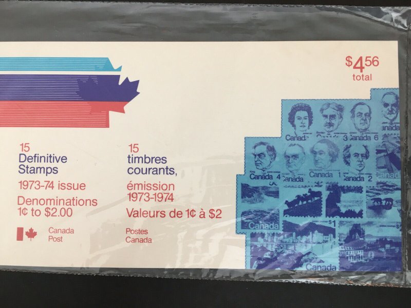 CANADA  Definitives 1973-74 post office package - 15 stamps $4.56 FV