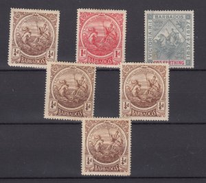 Barbados KGV 1916 Collection Of 6 MH BP7208