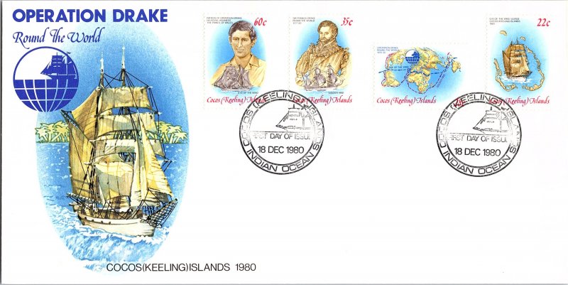 Cocos Islands, Worldwide First Day Cover, Ships