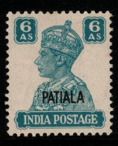 INDIA-PATIALA SG113 1944 6a TURQUOISE-GREEN MTD MINT