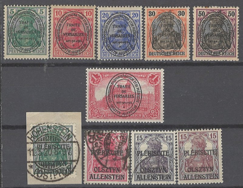 COLLECTION LOT # 1980 ALLENSTEIN 10 STAMPS 1920