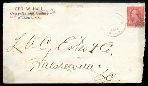 U.S. 1st Bur. Issue on 1890s RPO Ad Cover for Claremont College & Hall Grocers