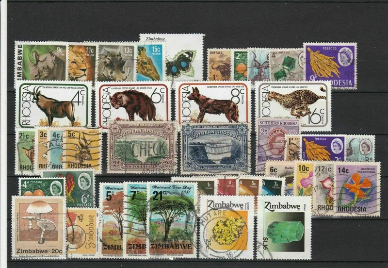 Zimbabwe + Rhodesia Mixed Subject Stamps including Flowers Ref 24954